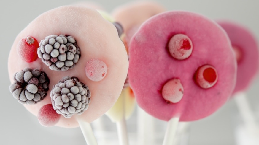 Lollipops with fruit
