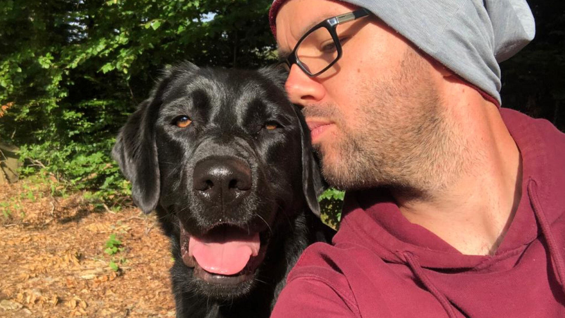 Blindenhund mit Herrschen