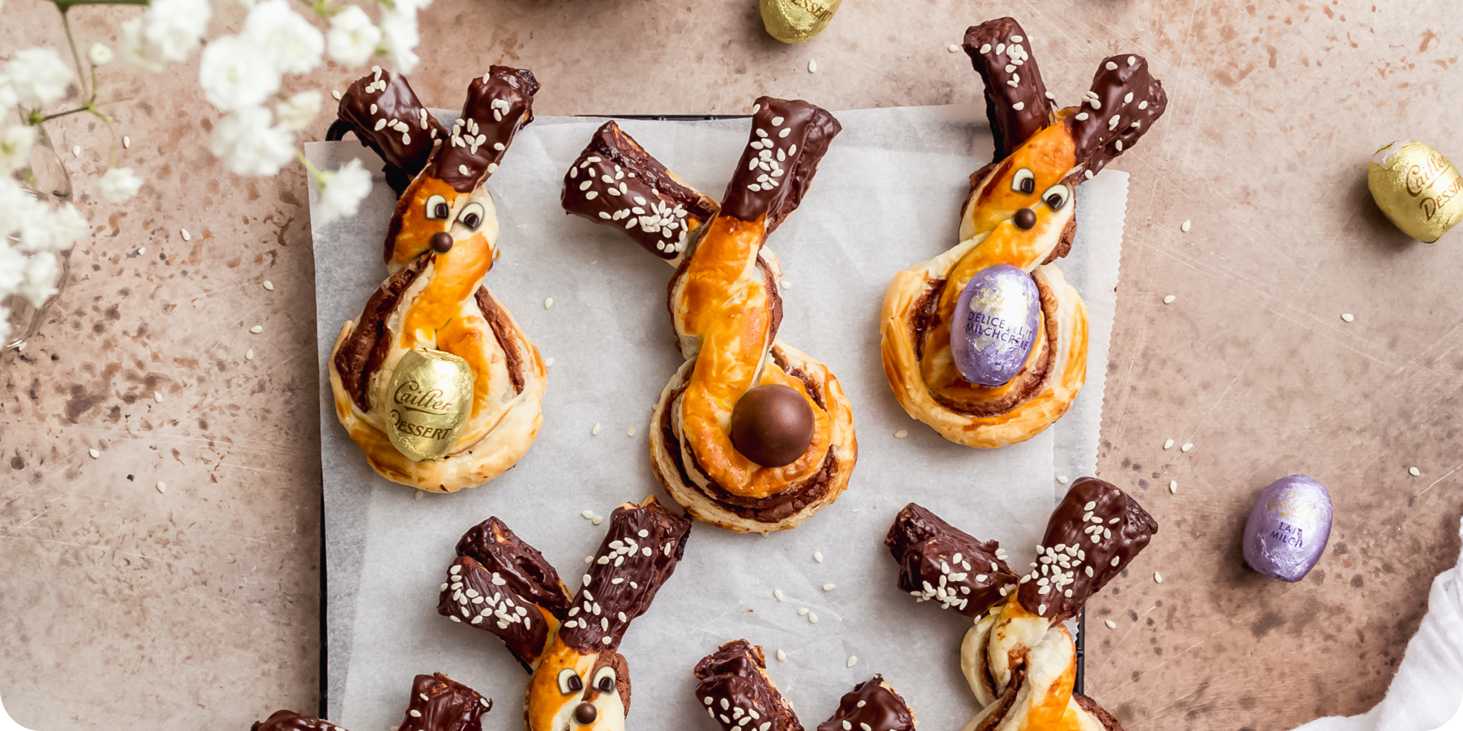 Blätterteig Osterhasen