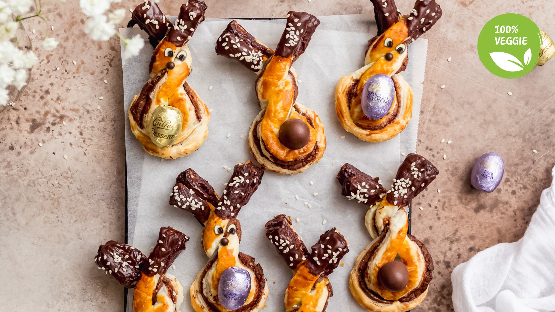 Blätterteig Osterhasen