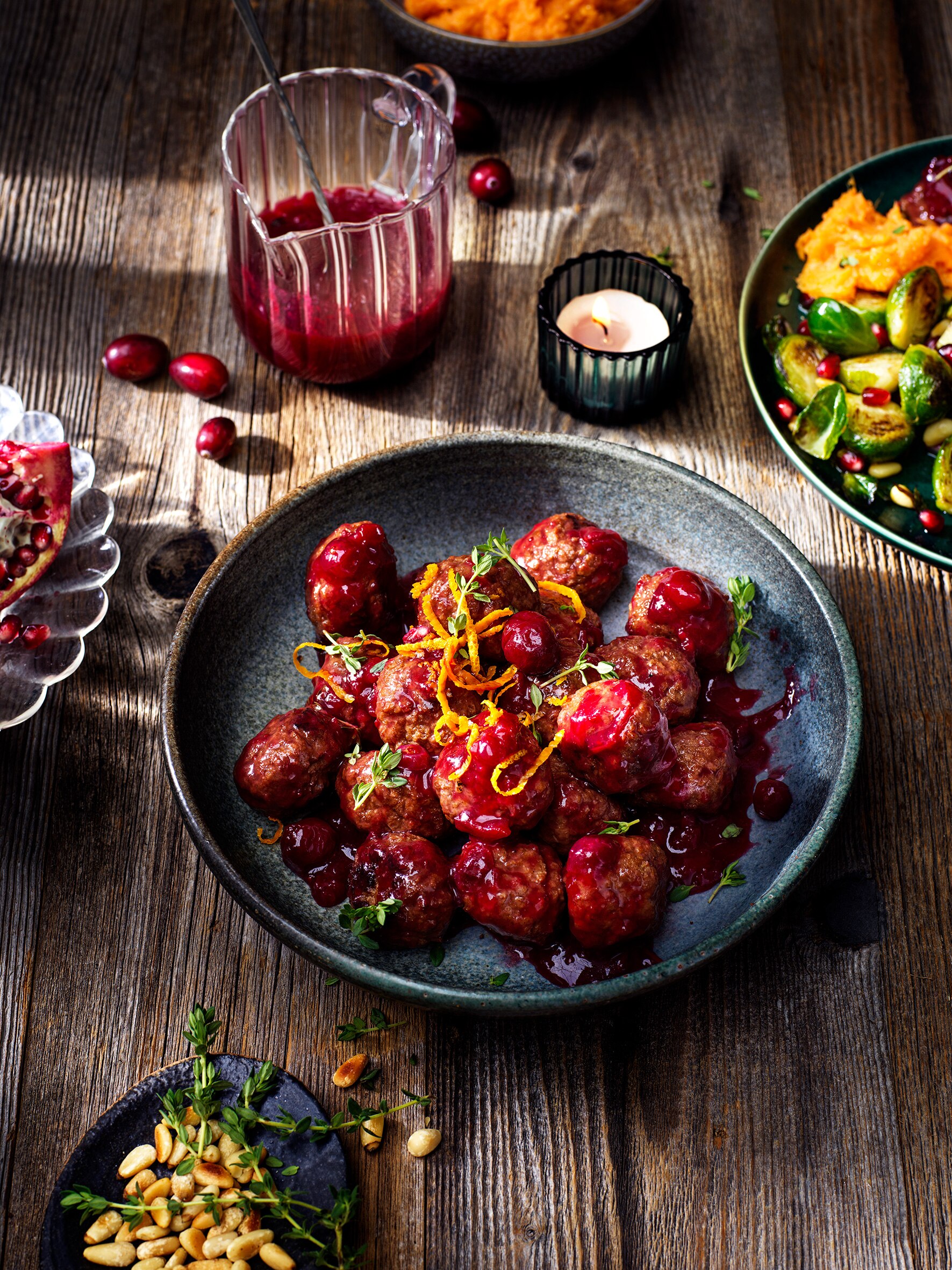 Boulettes végétariennes avec sauce aux canneberges