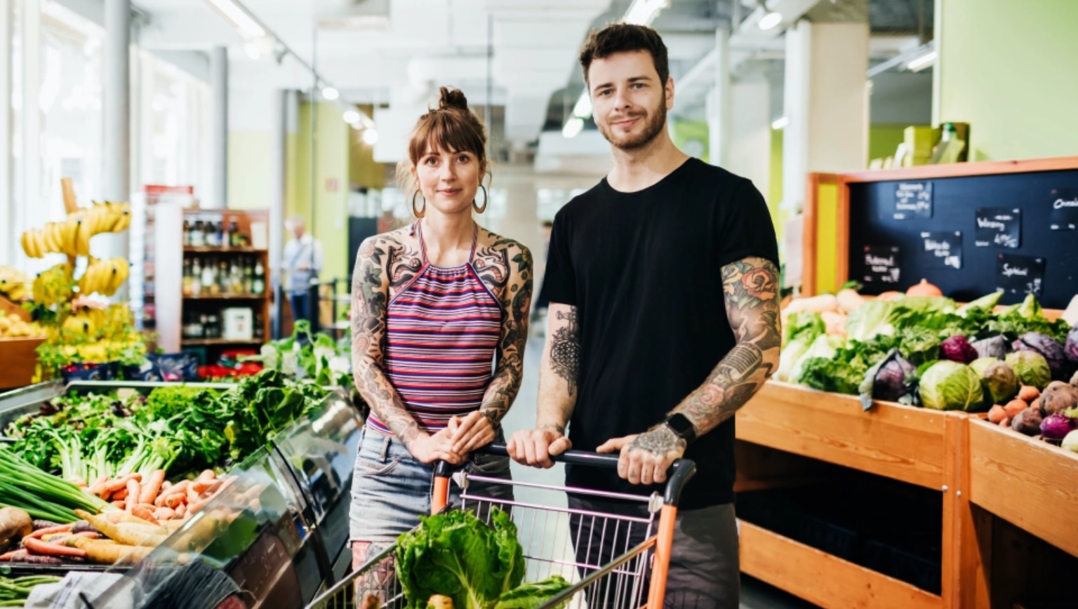 Couple au supermarché