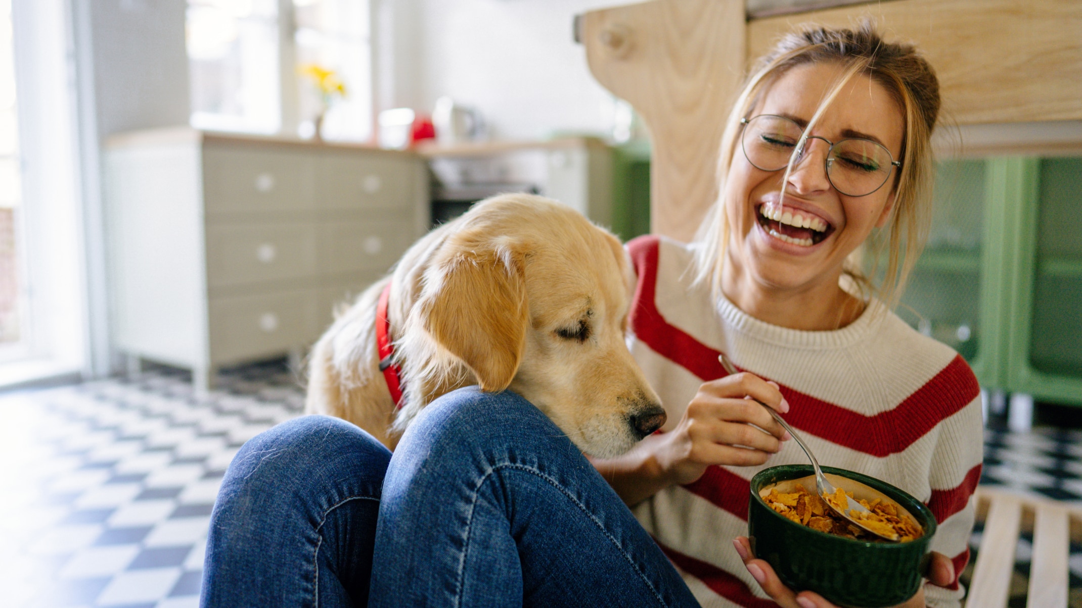 Frau mit Hund