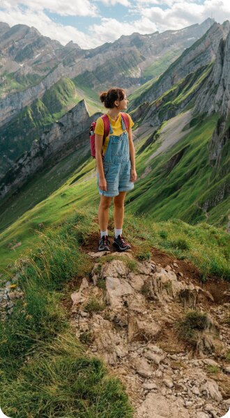 Frau auf einem Berg