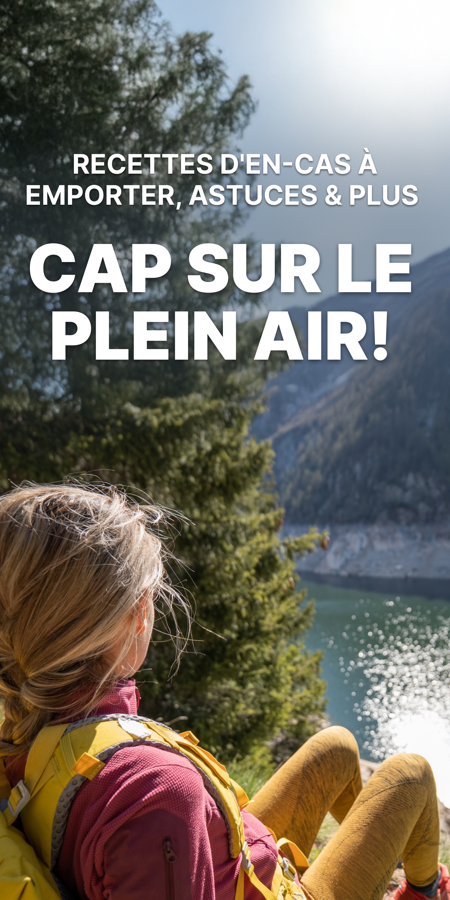 Femme assise sur une montagne