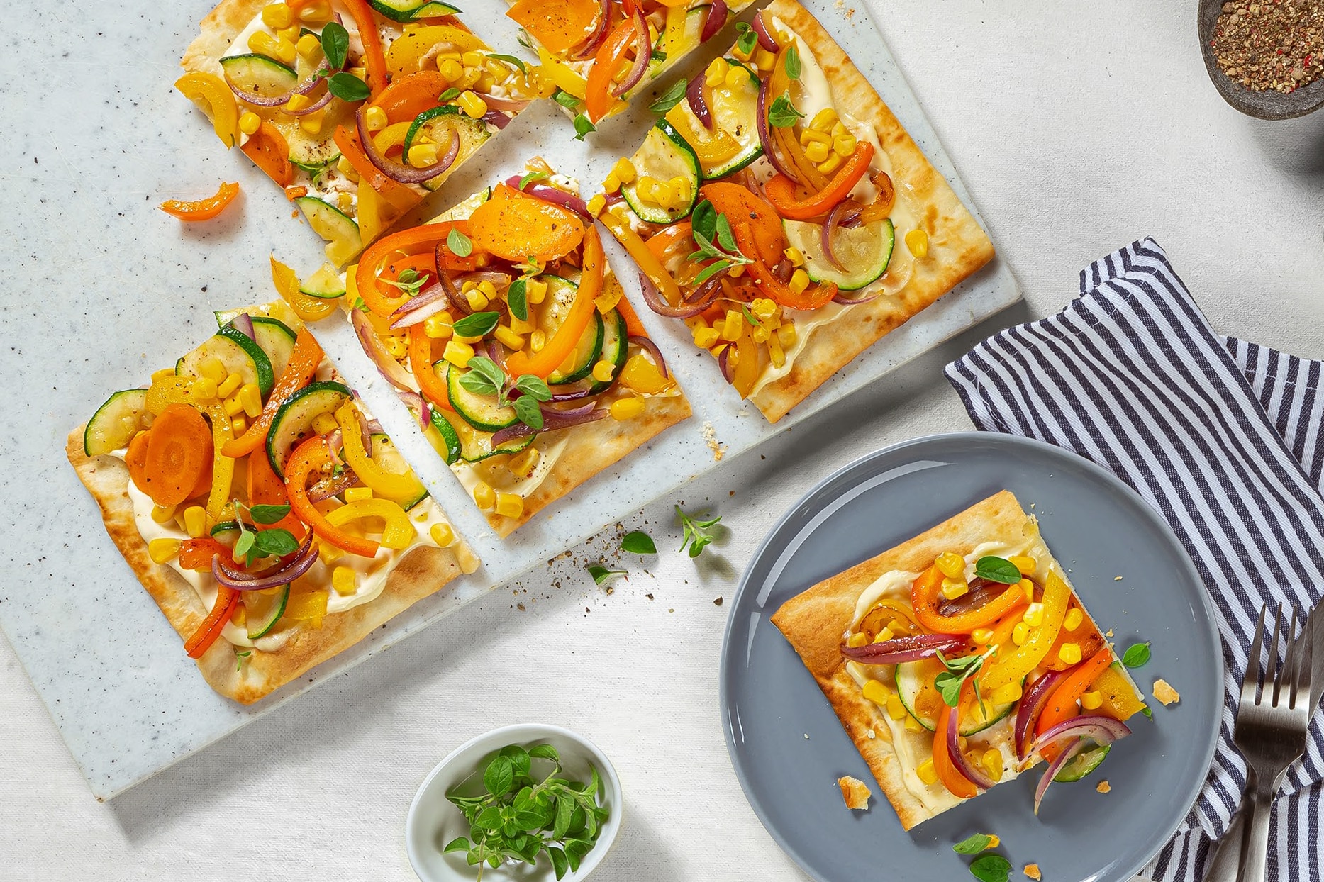Flammkuchen mit Gemüse