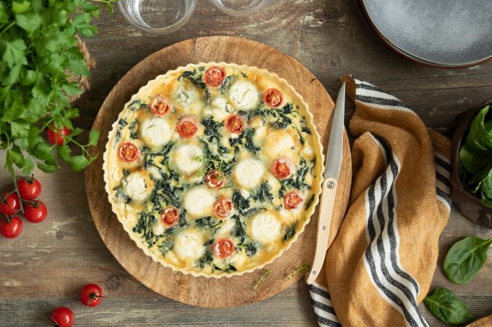 quiche aux épinards et au fromage de chèvre PLAT PRINCIPAL