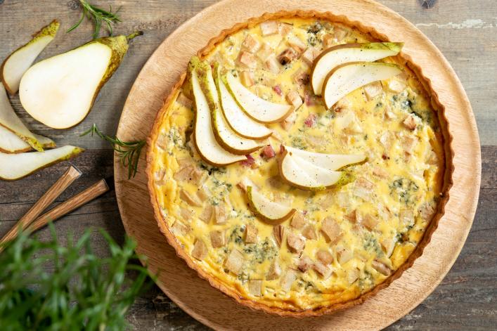 Quiche au jambon de Roquefort et aux poires PLAT PRINCIPAL