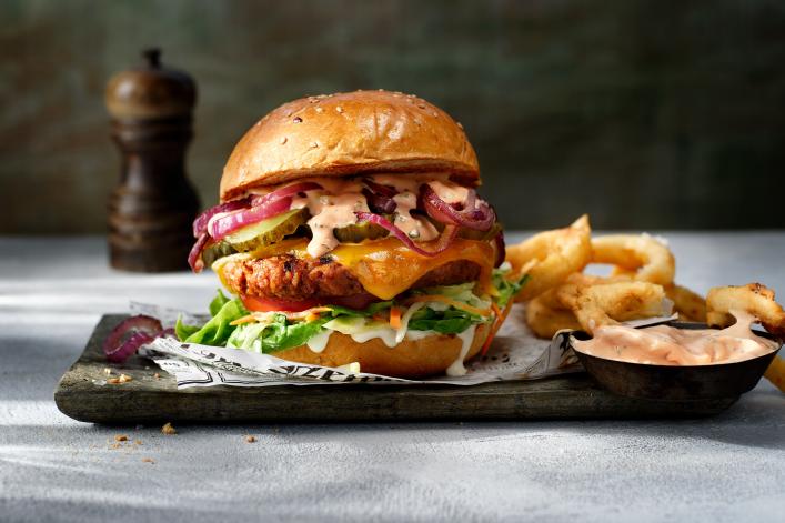 American Burger with the Sensational Flavored burger