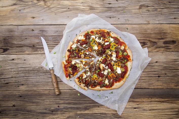 pizza à la viande hachée