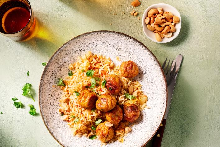 Rice Curry with Mixed Vegetable Balls