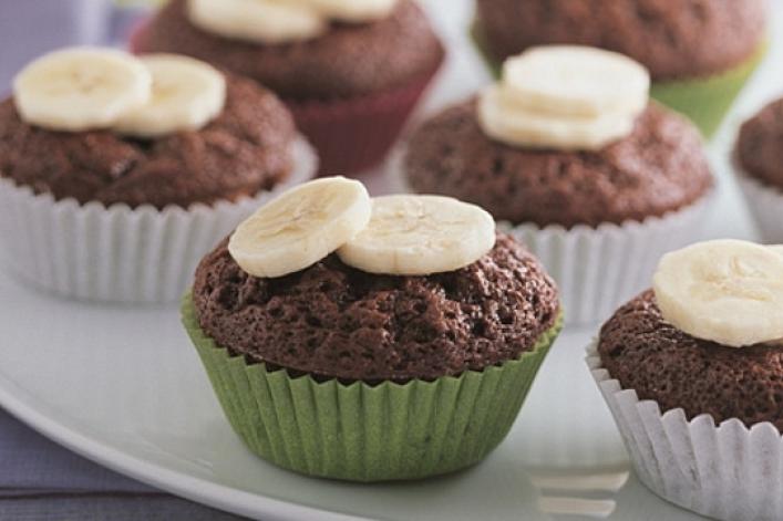 Schokoladen Muffins mit Bananen