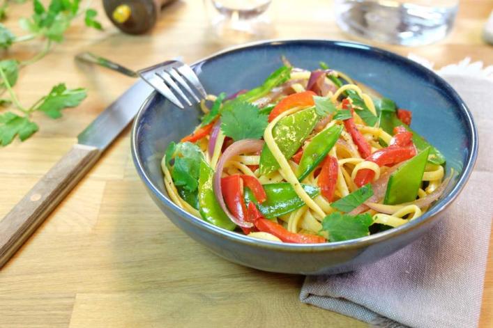 Nouilles sautées aux légumes Bio