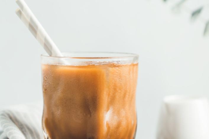 Iced caramel latte