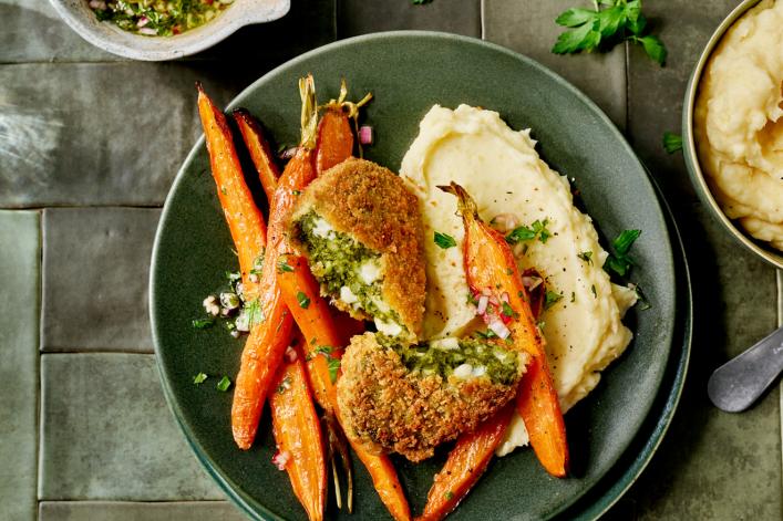 Spinach Cheese Rond with Carrots