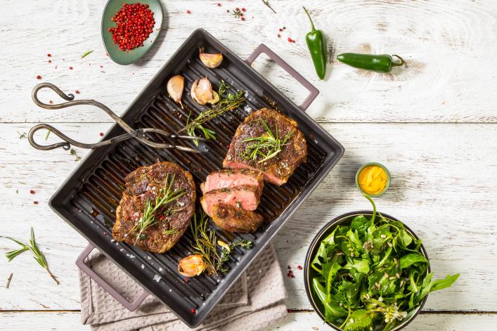 Entrecôte et salade maxi goût, mini glucides Entrecôte et salade maxi goût, mini glucides