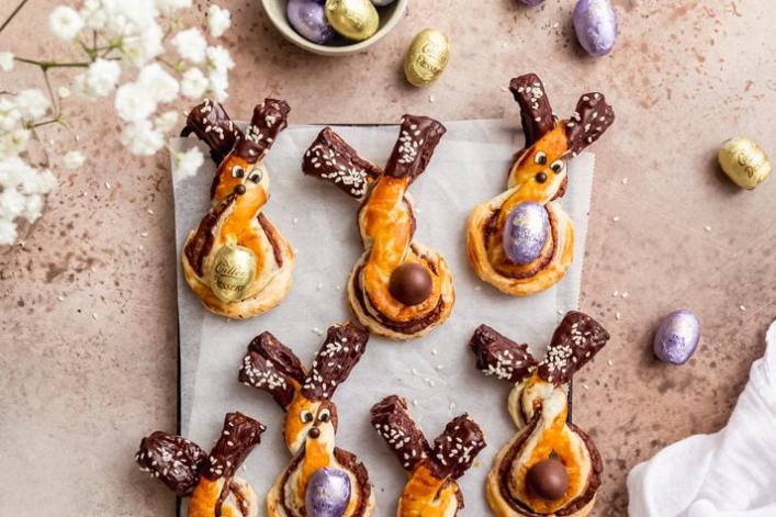 Lapins feuilletés au chocolat au lait