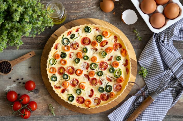 quiche aux légumes et aux cerises PLAT PRINCIPAL