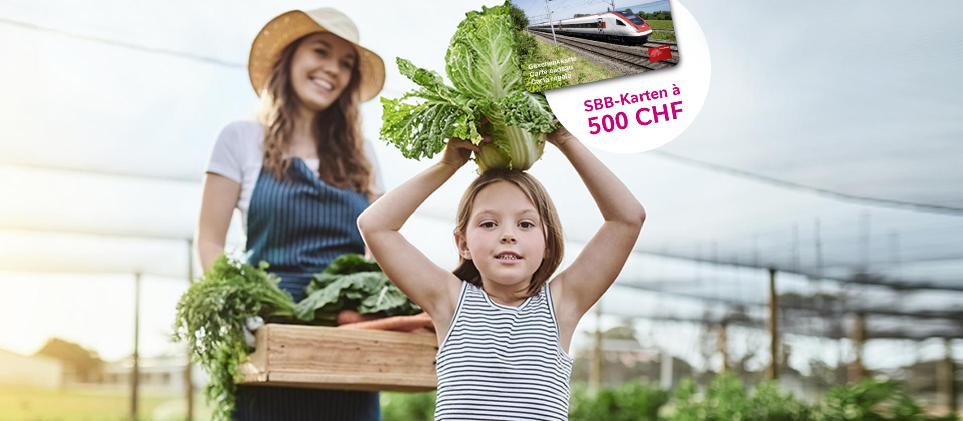 Kind hilft bei der Ernte