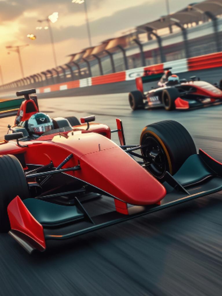 Formel 1 Rennwagen auf der Strecke 