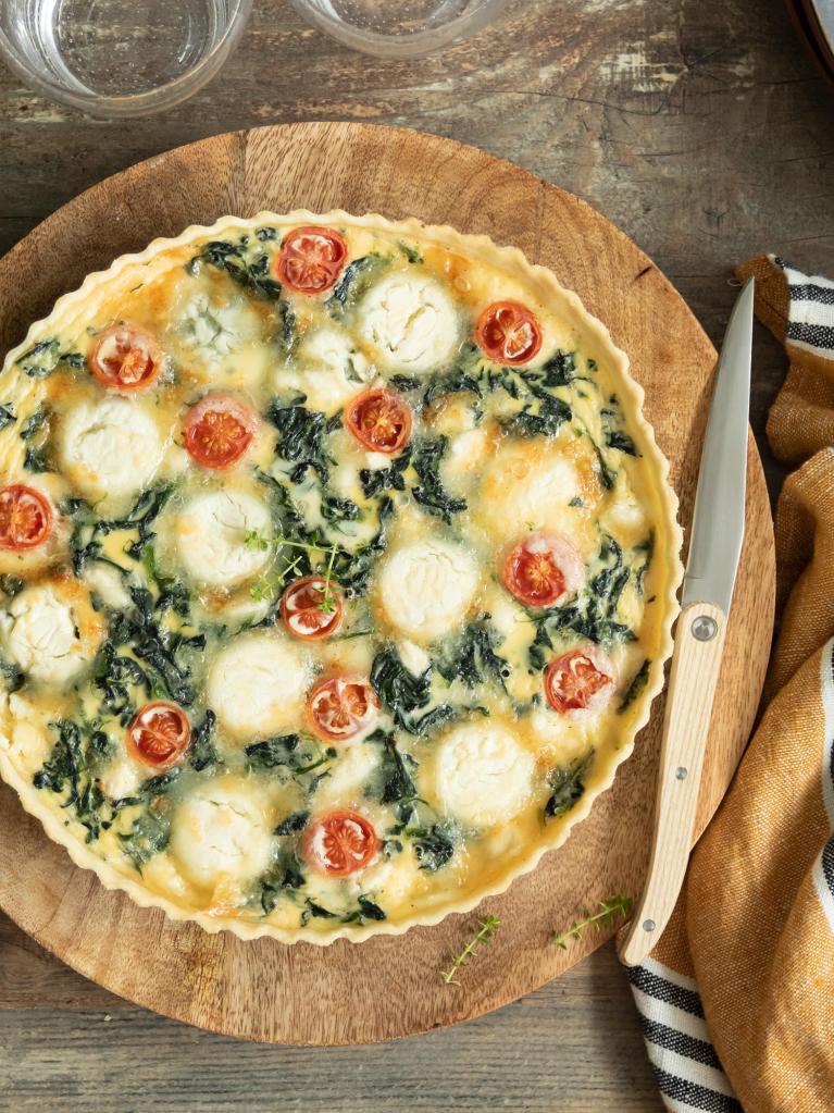 quiche aux épinards et au fromage de chèvre PLAT PRINCIPAL