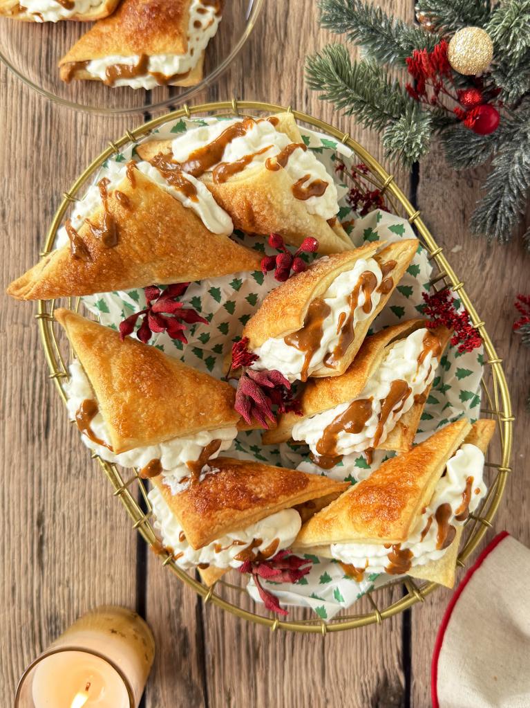 Triangles de pâte feuilletée à la crème et au Lotus Biscoff 9-16