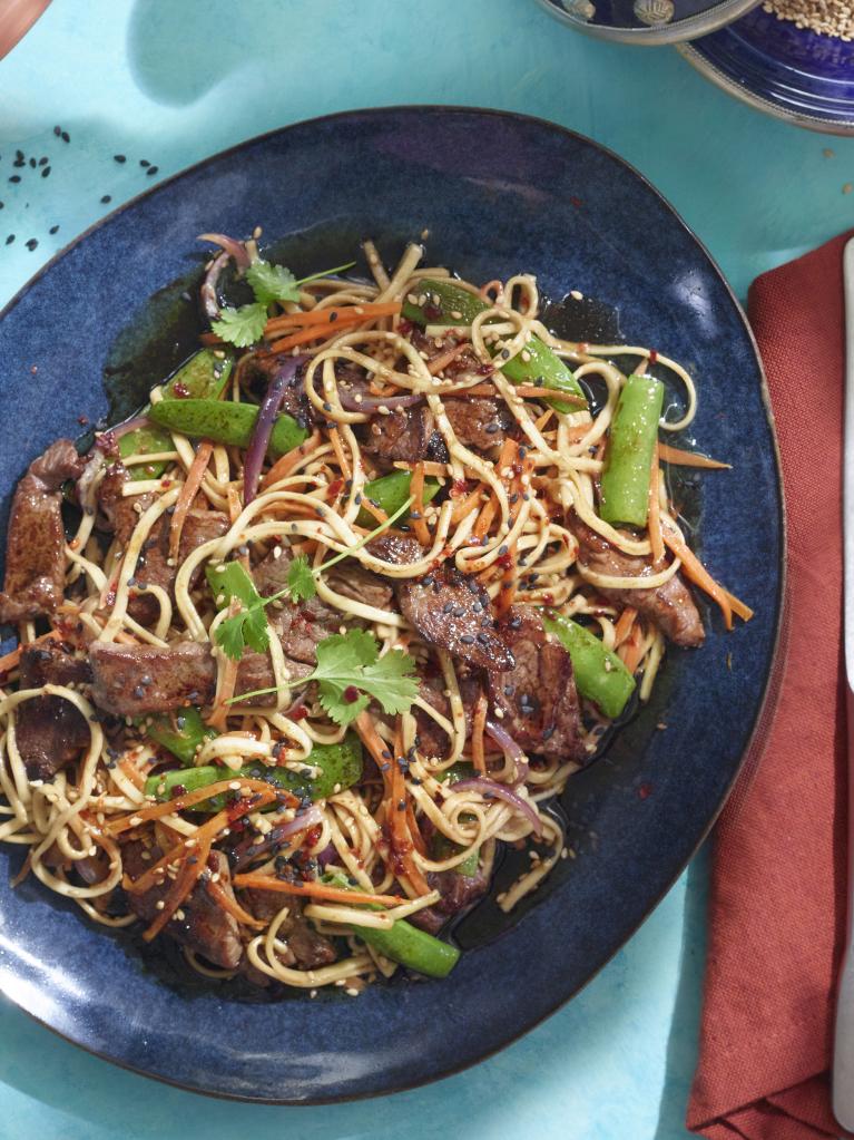 Lanières de boeuf sautées à la sauce tahini