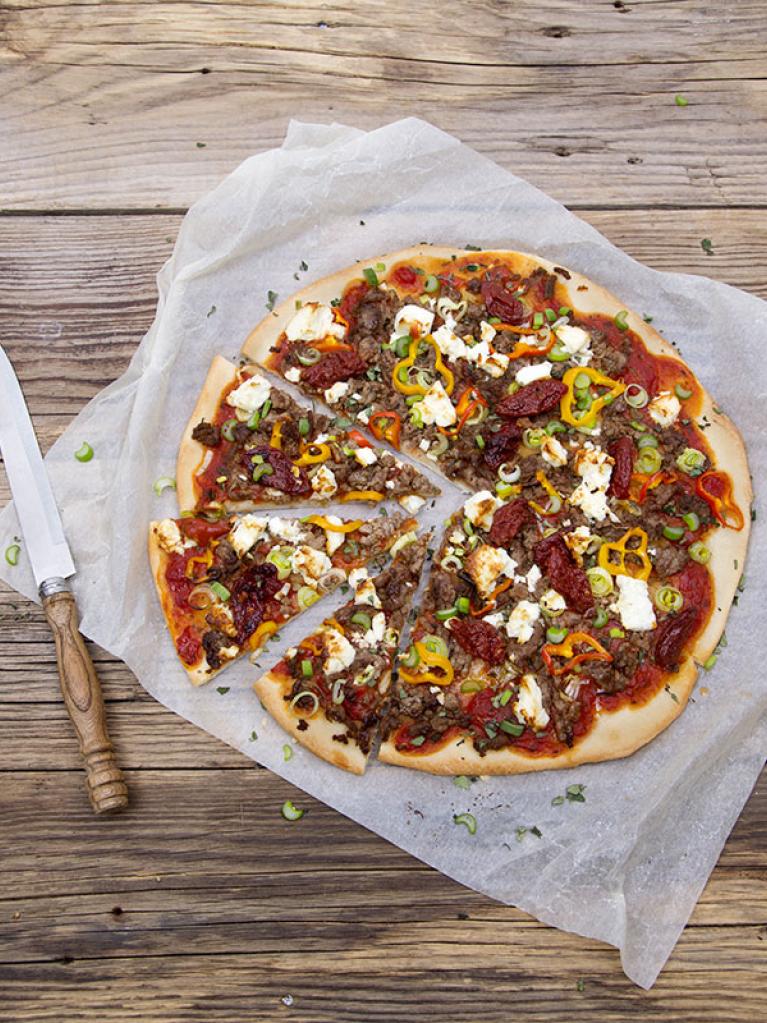 pizza à la viande hachée