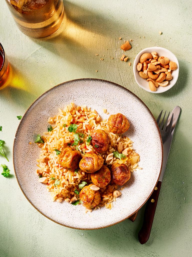 Rice Curry with Mixed Vegetable Balls