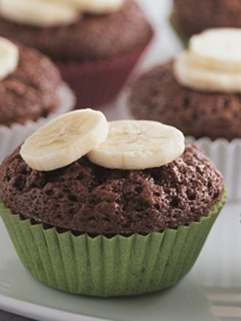 Schokoladen Muffins mit Bananen