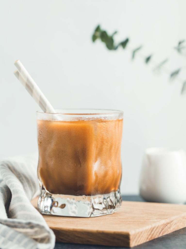 Iced caramel latte