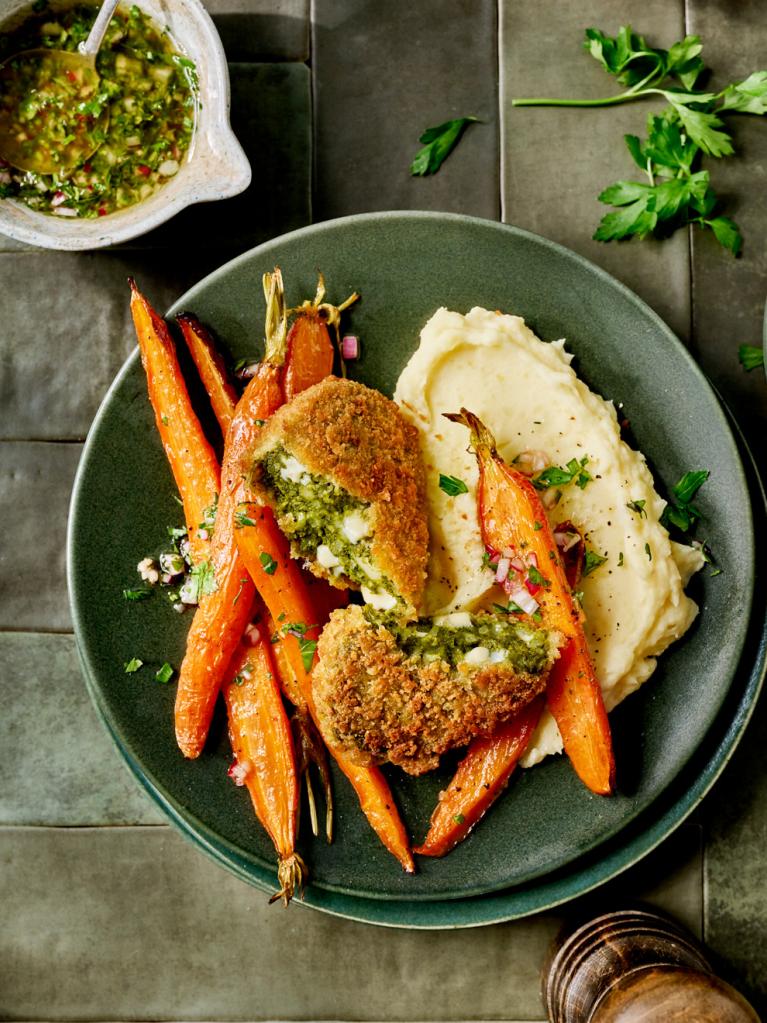 Spinach Cheese Rond with Carrots