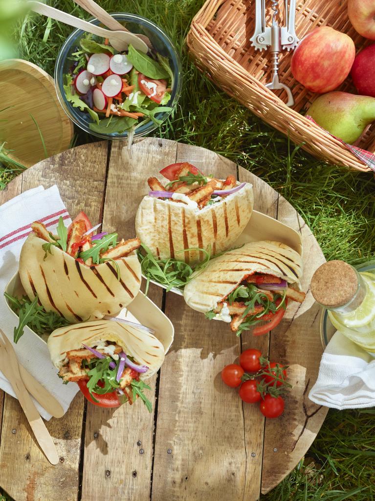 Pain pita avec Schnitzel végétariens