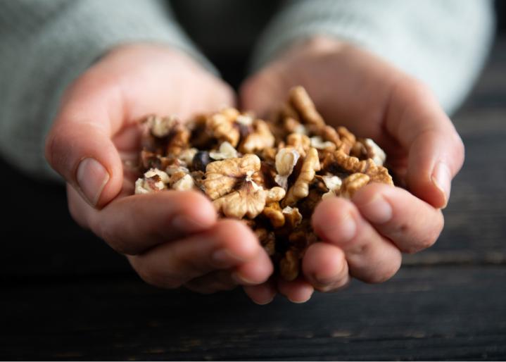 Eine Handvoll Nüsse