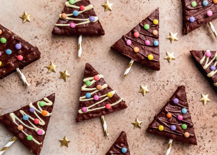 Weihnachtsbaum-Brownies